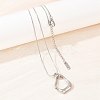 304 Stainless Steel Hollow Irregular Teardrop Pendant Round Snake Chain Necklaces for Women NJEW-G188-01P-1