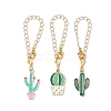 3Pcs 3 Styles Cactus Alloy Enamel Cup Charms HJEW-JM02163-4