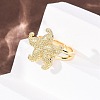 Ocean Brass Cuff Open Rings RJEW-Z129-01G-03-3