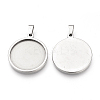 Tarnish Resistant 201 Stainless Steel Pendant Cabochon Settings LS-Y-STAS-S073-07P-1