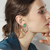 2 Pairs 2 Colors Rhinestone Hollow Out Heart Dangle Stud Earrings EJEW-FI0001-13-4