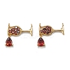 Brass Micro Pave Red Cubic Zirconia Pendants LS-ZIRC-P086-28G-1