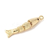 Brass Micro Pave Clear Cubic Zirconia Pendants KK-U064-18B-G-2