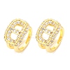 Oval Brass Micro Pave Clear Cubic Zirconia Cuff Earrings EJEW-K305-05G-4