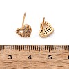 Brass Micro Pave Clear Cubic Zirconia Stud Earrings for Women EJEW-G428-25G-05-5