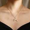 Christmas Deer 304 Stainless Steel Enamel Pendant Necklaces for Women FS-WG69B7B-01-2