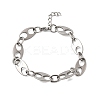 304 Stainless Steel Oval Link Chain Bracelets for Women Men BJEW-L720-03P-4