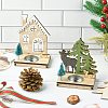1 Set 2Pcs 2 Styles Christmas Wooden Candlestick Mixed Colors ST-CJ0040-002-6