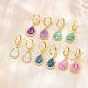 Brass Micro Pave Cubic Zirconia Hoop Dangle Earrings KK-CBA8324-11G-1