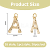 26Pcs 26 Styles Letter A~Z Brass Pendants PALLOY-HS00024-2