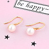 Natural Pearl Dangle Earrings EJEW-T019-01G-2