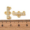Rack Plating Brass Micro Pave Clear Cubic Zirconia Rectangle Chandelier Component Links KKB-L215-037G-2