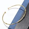 304 Stainless Steel Arm Cuff Bangles for Women AJEW-P127-03G-3