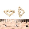 Brass Laser Cut Heart Connector Charms KK-U028-06G-3