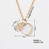 Cute Cat Claw & Heart Brass Crystal Rhinestone Pendant Necklaces for Women ZK3697-1