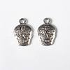 Mexico Holiday Day of the Dead Sugar Skull Tibetan Style Alloy Metal Pendants TIBEP-21061-AS-LF-1