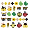 33Pcs 11 Styles Leaf Silicone Focal Beads SIL-AR0001-18-1