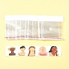 100Pcs 5 Styles Square Girl Print Paper Earring Display Cards CDIS-FS0001-25-9