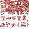 30Pcs 10 Styles Single Face Printed Wood Big Pendants Kit WOOD-CJC0011-11-1