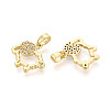 Brass Micro Pave Clear Cubic Zirconia Pendants KK-N259-03G-2
