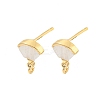 Brass Micro Pave Cubic Zirconia Stud Earrings Finding KK-P263-18KCG-1