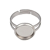 304 Stainless Steel Cuff Ring Components STAS-D372-06P-03-2