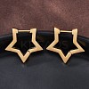 304 Stainless Steel Star Huggie Hoop Earrings STAS-H156-05G-4