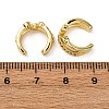 Brass Micro Pave Clear Cubic Zirconia C-Shaped with Heart Cuff Earrings LS-EJEW-D328-05G-02-5