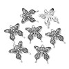 Tibetan Style Alloy Butterfly Pendants TIBEP-3945-AS-RS-3