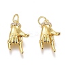 Brass Micro Pave Clear Cubic Zirconia Pendants ZIRC-O035-12G-1