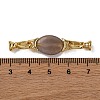 Rack Plating Brass and Grey Agate Flod Over Clasps KK-B103-13G-3