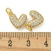 Rack Plating Brass Micro Pave Clear Cubic Zirconia Charms KK-Z067-23G-03-3