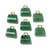 Natural Green Aventurine Brass Pendants KK-E274-01G-14-1