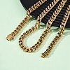 7MM 304 Stainless Steel Cuban Link Chain Necklaces for Unisex NJEW-K295-01A-G-3