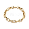 304 Stainless Steel Cable Chain Bracelets for Women BJEW-Z143-10G-5