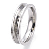 201 Stainless Steel Grooved Finger Ring Settings STAS-WH0039-11B-P-2