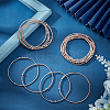 Unicraftale 20Pcs 2 Colors Titanium Steel Satellite Chains Stretch Bracelets Set for Women BJEW-UN0001-35-4