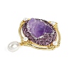 Raw Natural Amethyst Pendants KK-P282-03G-B-2