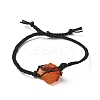 Macrame Pouch with Natural Mixed Gemstone Braided Bead Bracelets BJEW-JB06616-2
