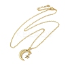 Golden Brass Crescent Moon Pendant Necklace with Rhinestone LS-NJEW-Z015-01A-G-1