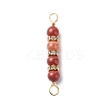 Natural Mixed Gemstone Connector Charms PALLOY-JF01891-2