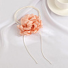 1Pc Retro Cloth Rose Flower Waxed Cord Wrap Choker Necklaces for Women NJEW-CP0001-05D-3