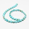 Flat Round Synthetic Turquoise Beads Strands TURQ-I022-10x5mm-05-2