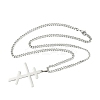 Russian Orthodox Cross 201 Stainless Steel Pendant Twisted Chain Necklaces NJEW-C104-01B-P-2