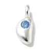 925 Sterling Silver Cubic Zirconia Moon Charms STER-R002-02S-04-1