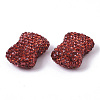 Handmade Polymer Clay Rhinestone Beads RB-T017-10B-2