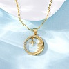 Brass Micro Pave Clear Cubic Zirconia Pendant Necklaces LS-NJEW-S438-05B-G-1