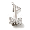 Brass Micro Pave Clear Cubic Zirconia Fold Over Clasps KK-K389-128P-1