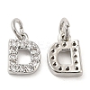 Brass Micro Pave Grade AAA Cubic Zirconia Charms LS-ZIRC-P067-11P-D-NR-2