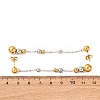 304 Stainless Steel Two Tone Round Tassel Stud Earrings EJEW-A136-05A-GP-5